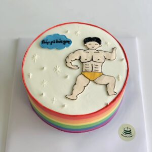 bánh kem vẽ hình 6 múi
