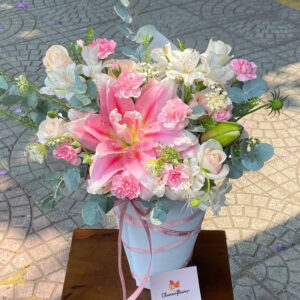 giỏ hoa ốc quế hoa ly