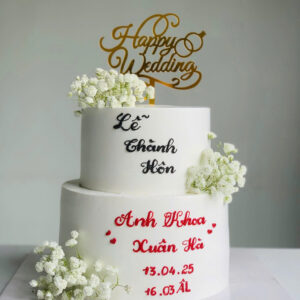 bánh cưới 2 tầng hoa baby