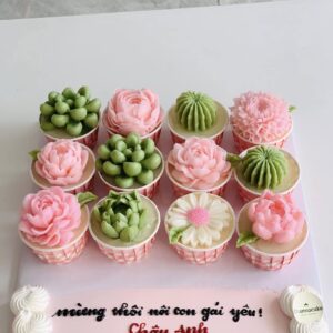 cupcake rau câu flan