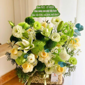 giỏ hoa mừng sinh nhật sếp
